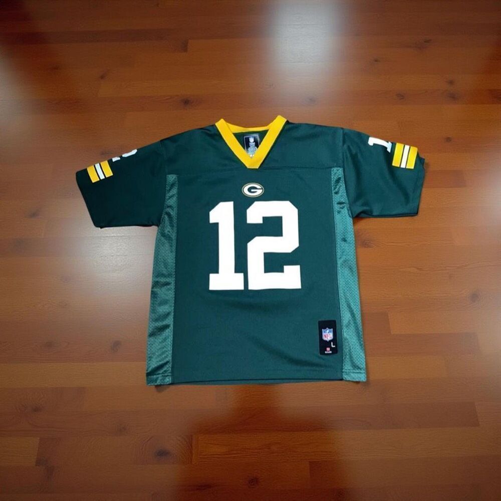 NFL Team Apparel AARON RODGERS Green Bay Packers YOUTH Jersey Size Large